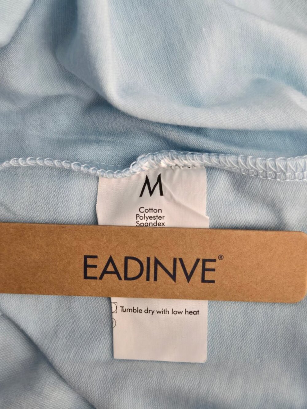 NWT | EADINVE Sky Blue 3/4 Raglan Sleeve V-Neck Casual Basic Tee | Medium - Picture 4 of 6